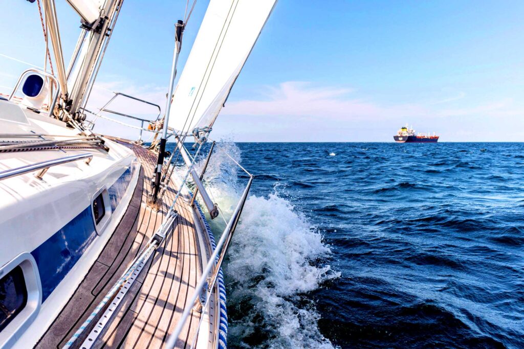 Yacht on the open ocean